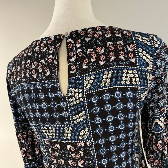 LOFT floral loose fit Sheath Dress with Bishop Sleeves size 0 P - Picture 6 of 11